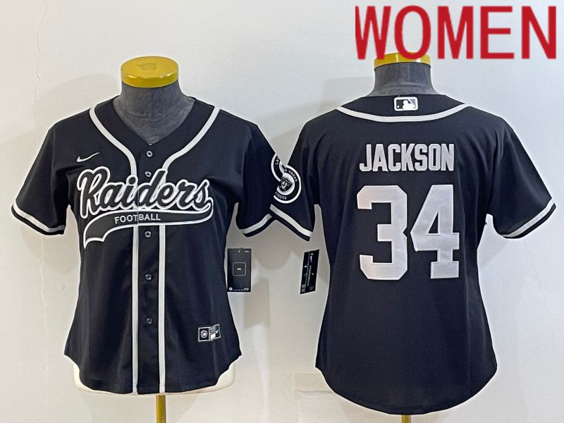 Women Oakland Raiders #34 Jackson Black 2022 Nike Co branded NFL Jerseys